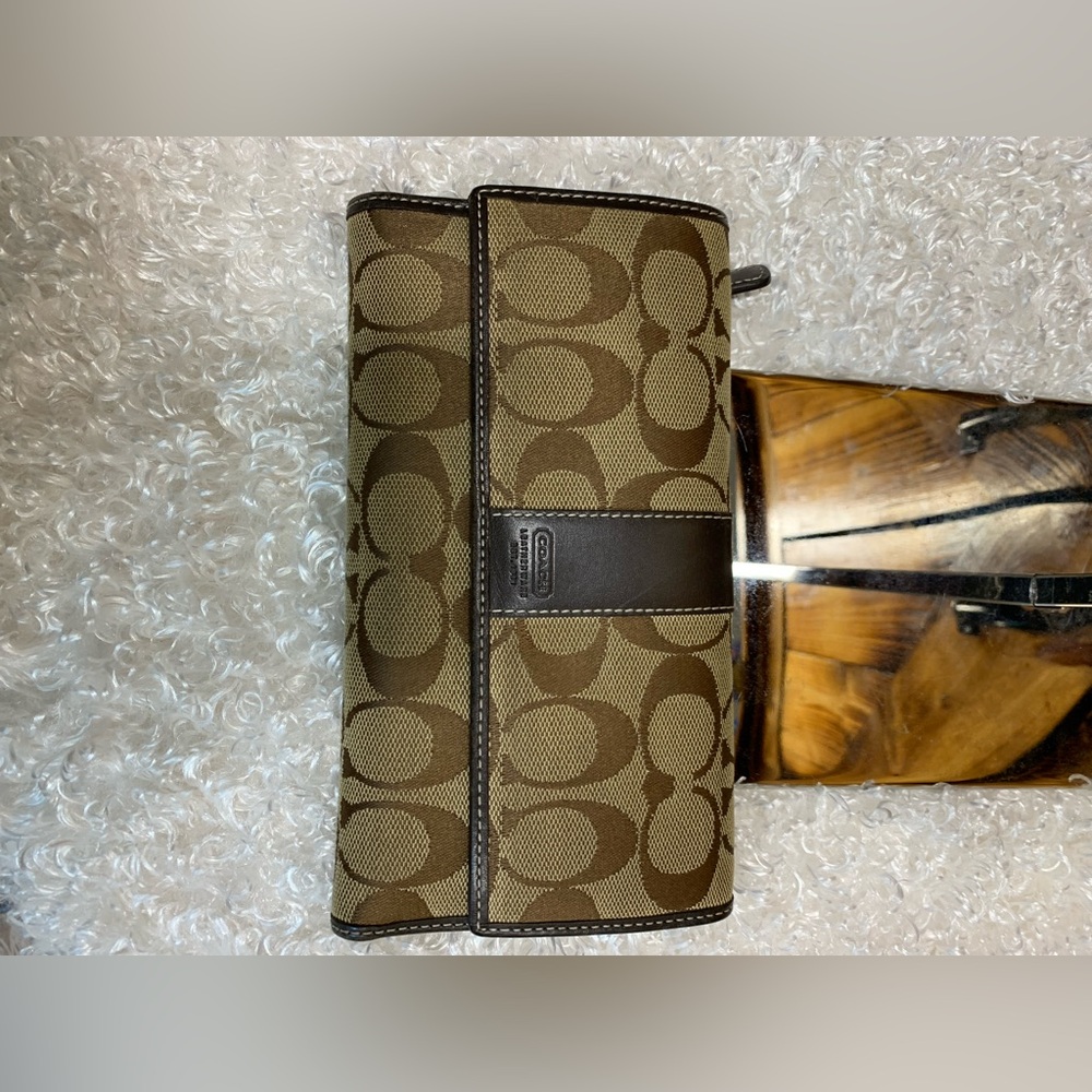 Coach Brown Signature Jacquard Hobo Bag with Wallet - Picture 11 of 16